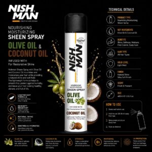 Nishman alyvuogių aliejaus plaukų purškiklis 400 ml