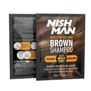 Nishman Brown tonuojantis plaukų šampūnas 10 × 25 ml